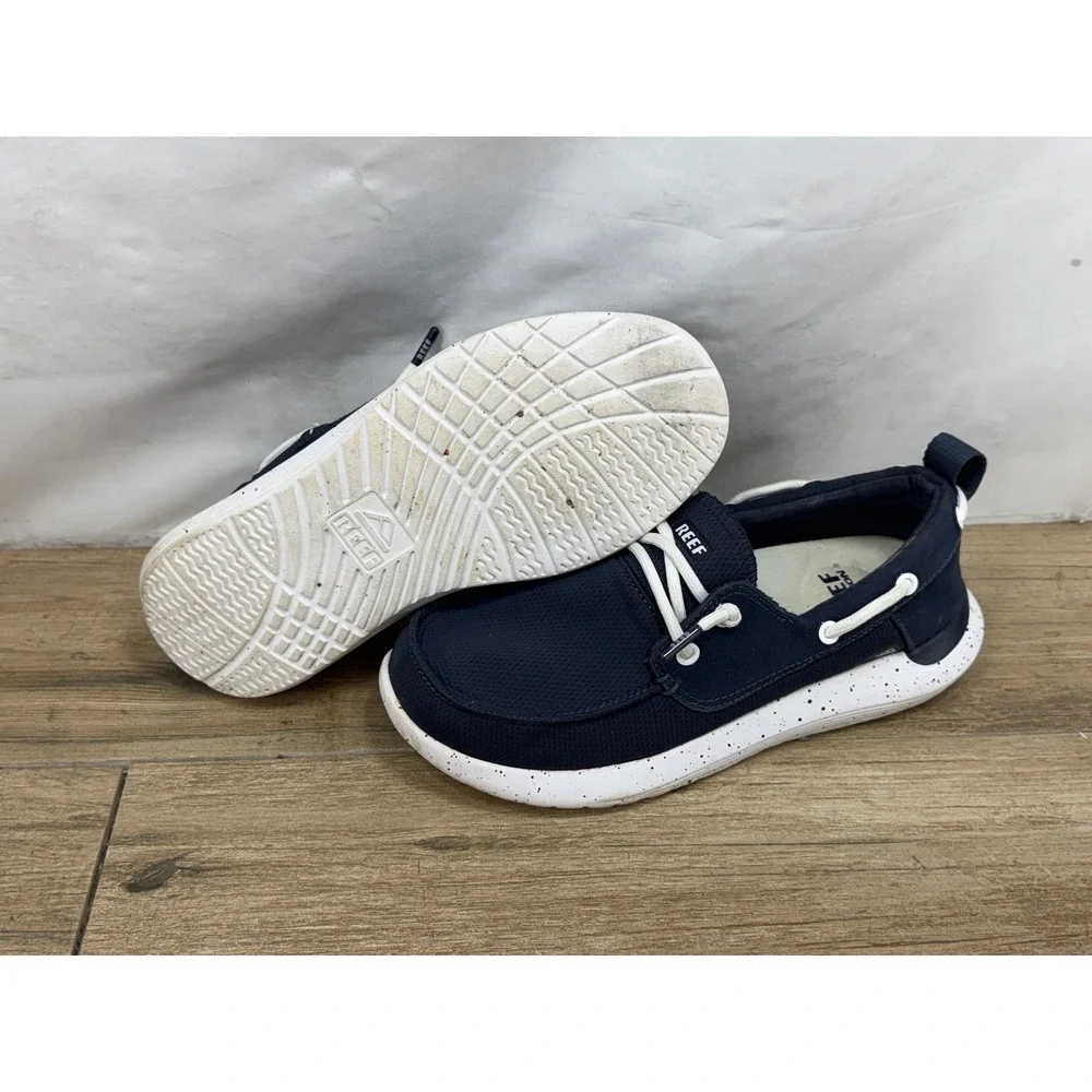 Reef Swellsole Pier Mens Navy Blue Boat Shoe Sneaker Slip On Size 8.5